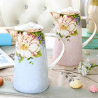 Water Pitcher 1200ML Water Pitcher with Lid and Handle Bone China Tea Kettle Vintage Water Jug Kitchen Cold Or Hot Beverages Coffee Juice Pot Water Jug(White) - Image 5
