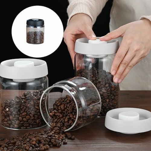Sealed Glass Coffee Storage Canister Press Vacuum Seal Container for Bean Seasonings Dry Food User Friendly Glass Organizers - Image 2