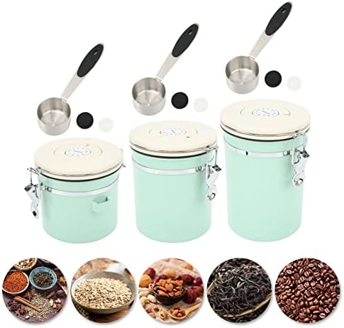 TANIQIACA Mint Green Coffee Canister, Food-Grade Stainless Steel Airtight Container with Scoop for Storing Coffee, Tea and Nuts(1.5L) - Image 3