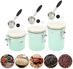 TANIQIACA Mint Green Coffee Canister, Food-Grade Stainless Steel Airtight Container with Scoop for Storing Coffee, Tea and Nuts(1.5L) - Image 3