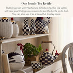 MACKENZIE-CHILDS Whistling Tea Kettle, Black-and-White Courtly Check - Image 2