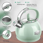 Tea Kettle Stovetop, 2.64 Quart Food Grade Whistling Tea Pot, Mint Green - Image 4