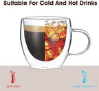 VENVENWEAVS Espresso Cups Set Of 4,Double Wall 5OZ Hand Blown coffee Shots Glass,Espresso Coffee Mugs In Gift Box,Perfect For Espresso,Latte,Cappuccinos,Tea Bag,Juice (Pack of 2) - Image 5