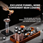 Single Dose Coffee Bean Storage, Wooden Coffee Bean Display Stand, with Funnel and One-Way Exhaust Valve, 6 Glass Tubes, 22-25g Capacity, for Pantry Bar Retail Kitchen - Image 3