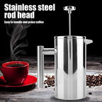 Bewinner Press Coffee Pot, French Press Coffee Maker Double Walled Stainless Steel Coffee Maker French Press Tea Pot with Filter (800ML) - Image 2