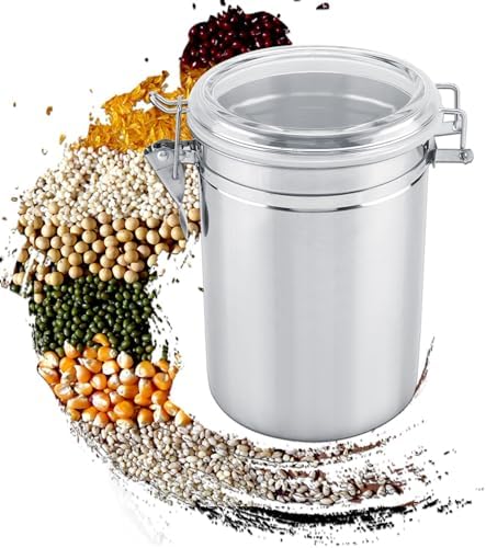 Cocoarm Stainless Steel Coffee Canister, Container Vacuum Sealed Storage Jar with Airtight Clamp Lid for Sugar Tea Bean (Extra Large 57L 13.1 X 14.4 X 18.5in) - Image 7