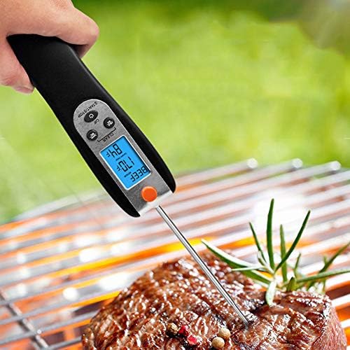 Digital Instant Read Food Kitchen Thermometer Foldable Meat Cooking Thermometer for Liquids Oil Water Deep Fry BBQ Grill Smoking Baking Milk Coffee and More with Probe for Kitchen or Outdoor, black - Image 2