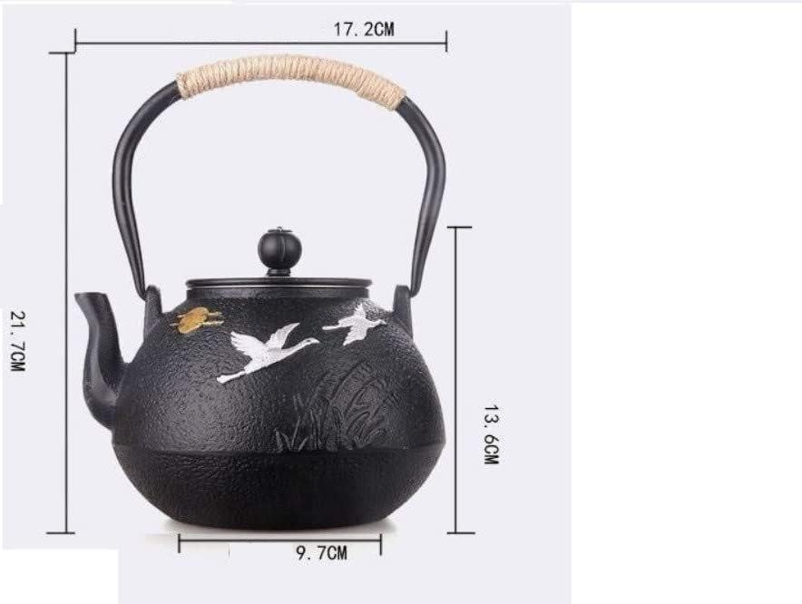 KYUSAR Japanese Cast Iron Teapot Chinese Teapot 1200ML Teapot Tea Pots Cast Iron Uncoated Process Iron Raw Iron Pot Tetsubin Tea Pot - Image 2
