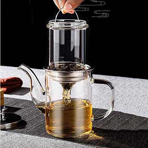 LJYT Glass Teapot Stovetop Safe Glass Teapot with Removable Infuser Stovetop Safe Glass Tea Kettle,Tea Pot for Loose Leaf Tea,for Tea Maker for Home Office (Color : A, Size : 350ML) - Image 7