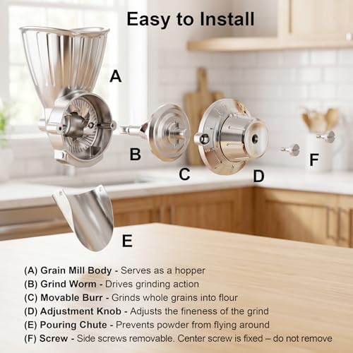 HOZODO Grain Mill Attachment for KitchenAid Stand Mixer, All Metal - Image 6