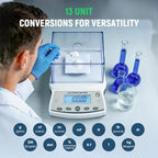 Antstone Lab Scale 500g x 0.001g Accuracy Digital Scientific 1mg Scale Laboratory Precision Analytical Balance with Windshield 001 Gram Readability Digital Jewelry Weighing Scale with 200g Weight - Image 3