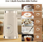 Automatic Warmer Milk Steamer, Electric Hot Milk Frother with 300ml Large Capacity, Digital Touchscreen Control and Adjustable Temperature Setting for Cappuccino, Latte and Hot Chocolate (Black) - Image 6