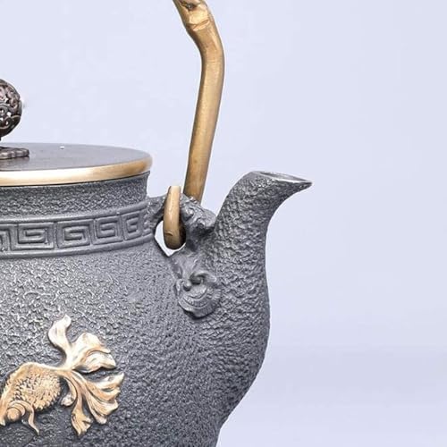 Cast Iron Tetsubin Teapot 1.2L Retro Handmade Japanese Tea Kettle With Infuser, Heat Resistant Loose Leaf Tea Pot - Image 3