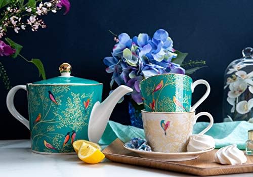 Portmeirion Sara Miller London Chelsea Mug, Green | 12 Oz Cup for Drinking Tea, Coffee, and Hot Cocoa | Made from Fine China with Gold Detail | Handwash Only - Image 2