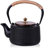 LJYT Teapot Japanese Style Teapot Cast Iron Teapot-exquisite Japanese Nail Design-black 1L by Unknown