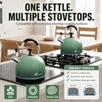 2.5 Qt Whistling Tea Kettle for Stovetop, Green - Image 6