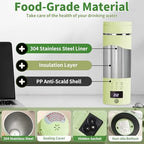 Green Travel Electric Kettle with LCD Display, 6 Temperature Settings, 450ml / 15.2oz, 304 Stainless Steel, Auto Shut-Off and Dry Boil Protection, Compact and Portable Electric Kettle - Image 4