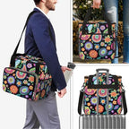 Beautiful Colored Flowers Coffee Maker Carring Bag Travel Carrying Storage Tote Bag Compatible with Keurig K-Mini or K-Mini Plus Portable Single Serve Coffee Brewer Case with Pockets for K-cup Pods - Image 7