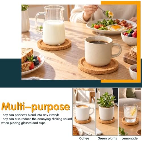 Cork Coasters Round with Raised Rim Pack of 20 - Image 4
