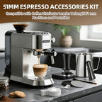 26 PCS Espresso Accessories Kit, Espresso Tamper Kit Coffee Tamper Set, 51mm Espresso Tamper with Spring Loaded Calibrated, Espresso Puck Screen and Dosing Funnel with 16 PcsLatte Art Kit - Image 2