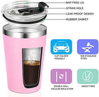 VEGOND 12oz Tumbler Stainless Steel Tumbler bulk Vacuum Insulated Double Wall Travel Tumbler with Lid and Straw Reusable Tumbler, Pink 6 Pack - Image 2