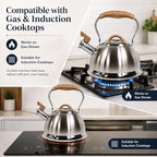 QNA Whistling Tea Kettle, 2.8L Stainless Steel Stovetop Wate Kettle - Image 3