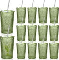 Wiwiqing 12 Set 16oz Vintage Tumbler with Lid and Straw Bulk, Green by Wiwiqing