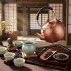 copper tea kettle, tea kettle, tea pot, stovetop, handmade, thick, whistling tea kettle, stove top, teapot for stovetop (copper,1.2L) - Image 2