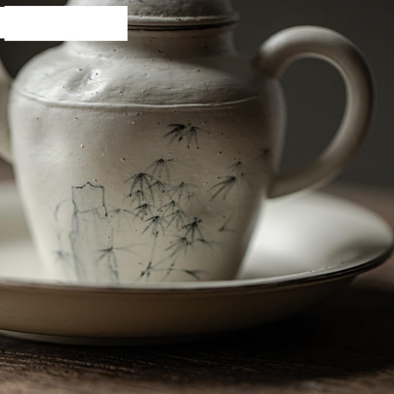 Tea Pots For Loose Tea 140ml Handdrawn Ink Tea Pot Japanese Coarse Pottery Teapot Vintage Tea Making Kettle Cafes Supplies Tea Infuser Pot - Image 5