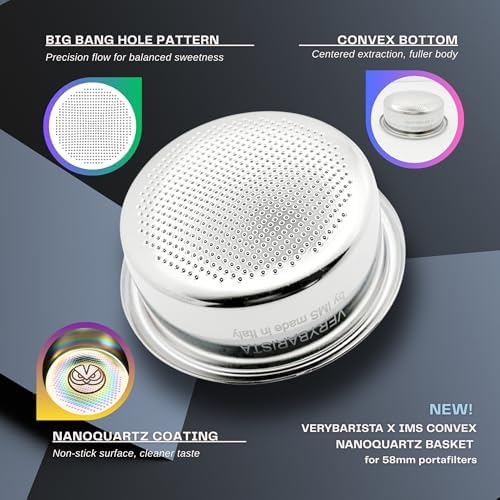 IMS Competition Convex Filter Basket. Nanotech. For 58mm bottomless portafilters. Double Espresso 20g. - Image 5