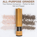 Eparé Bundle: Salt and Pepper Grinder & Copper Salt or Pepper Grinder - Battery Operated Ceramic Burr Peppermill - Stainless Steel - Powerful Mill With LED Light - Image 4