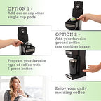 Mixpresso Coffee Maker Single Serve For Ground Coffee & Compatible With K Cup Pods, With 14oz Travel Mug & Reusable Filter For Home, Office & Camping. - Image 4