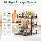 EsLuker.ly Coffee Bar Organizer Station Shelf Mug Holder for Countertop - Image 4