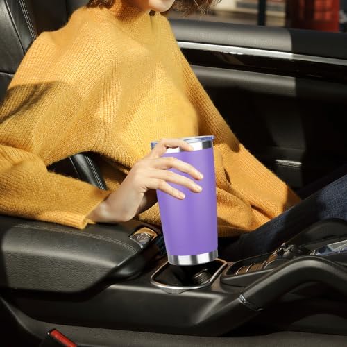 DIW 20oz Insulated Tumbler Bulk Travel Coffee Mug with Lid(Purple,6 Pack) - Image 3