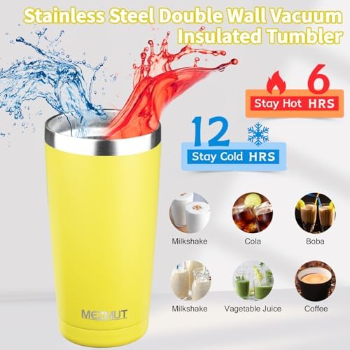 MEZMUT 20oz Insulated Tumbler Cup Travel Coffee Mug with Lid(Mixed1,4 Pack) - Image 2