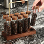 10x Tubes Coffee Bean Cellars with Wooden Holder Stand for Birthday Gifts - Image 4
