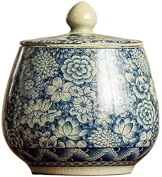 Tea Tins Canister Small Sealed Jar Retro Zen Loose Leaf Tea Storage Jar Chinese Vintage Ru Kiln Storage Jar Tea Storage Containers by Unknown