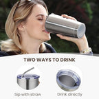 MEWAY 20oz Tumbler 8 Pack Double Wall Vacuum Insulated Travel Mug Bulk, Stainless Steel Tumblers with Lid and Straw, Durable Powder Coated Coffee Cups for Cold & Hot Drinks (Silver, 8) - Image 3