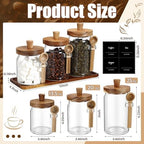 Suclain 3 Pcs Glass Coffee Container Set, 13.5,20,25 oz, Acacia Brown - Image 2
