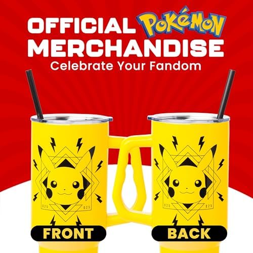 Silver Buffalo Pokémon Pikachu, Stainless Steel Tumbler, 40oz - Image 5