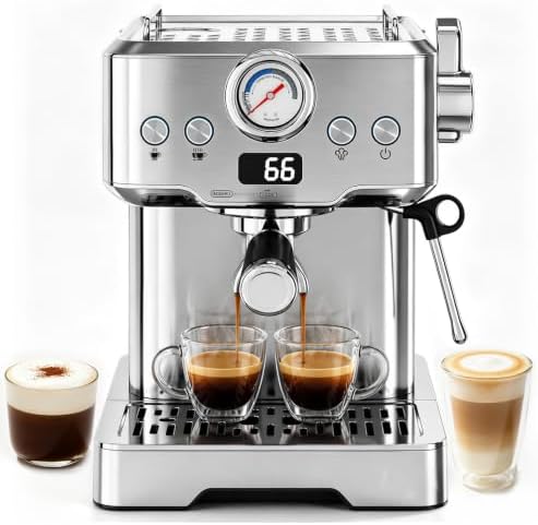 Espresso Machine with Milk Frother, PID Temperature Control, 20 Bar by Xutumm