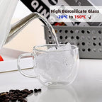 CNGLASS 8oz (4-pack) Double Wall Glass Mugs 33.8oz Glass Teapot Stovetop Safe - Image 2