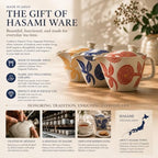 Hasami Ware Dahlia Teapot with Stainless Infuser, 13 fl oz (Blue) - Image 7
