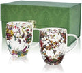 Coffee Mug,Double Wall Glass Coffee Mug, Insulated Glass Coffee Mug Flower Mug Clear Cups for Cappuccino Espresso Latte Tea Milk, Birthday Gifts for Women, Her, Mom, Sister, Girlfriend by Unknown