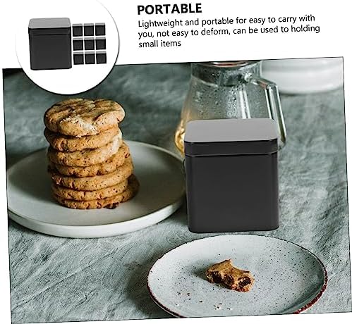 Healifty 20pcs Portable Metal Tin Square Tea Containers Stackable Loose Leaf Tea Tins for Easy Storage Organization for Home Office and Tearoom Use - Image 4