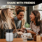 Insulated Coffee Carafe, 34 oz, Keeps Hot for 12H, Silver - Image 6