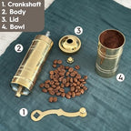 Manual Coffee Grinder, Zamak Conical Burr, Refillable Mill with Adjustable Coarseness, Handmade Turkish Mill with Handle,Hand Crank - Image 5