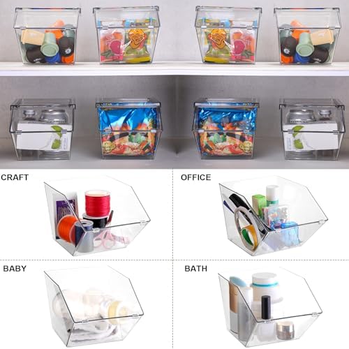 Yerliker 4 Pcs Stackable Storage Bins with Lids Organizer, Clear - Image 5