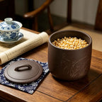Yixing Clay Anti-Caking Storage Jar 8L, 15Lb Rice Canister with Lid - Image 3