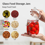 ComSaf Airtight Glass Canister Set of 12 with Lids 17oz/25oz Food Storage Jar - Storage Container with Clear Preserving Seal Wire Clip Fastening for Kitchen Canning Cereal,Pasta,Sugar,Beans - Image 7